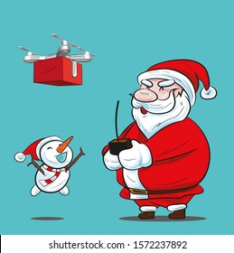 Santa Using the delivery drones.