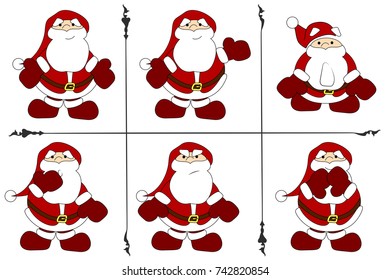 Santa in various poses