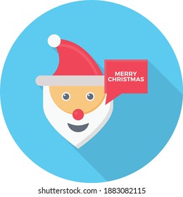 santa vector colour flat icon