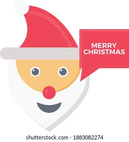 santa vector colour flat icon