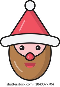 santa vector colour line icon 
