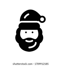 Santa vector glyph flat icon 