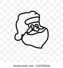 Santa vector linear icon isolated on transparent background, Santa transparency concept can be used for web and mobile