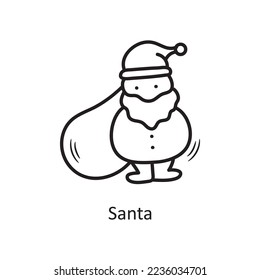 Santa Vektorgrafik Symbol Design Illustration. Weihnachtssymbol auf weißem Hintergrund EPS10-Datei