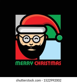Santa vector, symbol and icon for christmas celebration