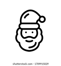 Santa Vector Thin Line Icon 