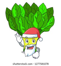 Santa vegetables spinach isolated on the mascot