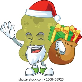 Santa verrucomicrobia Cartoon drawing design with sacks of gifts. Vector illustration