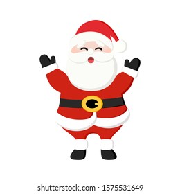 Santa waved his hands and very happy 