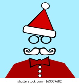 santa wearing bow tie and glasses