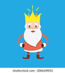Illustration von Santa Wearing Crown Flat Vector
