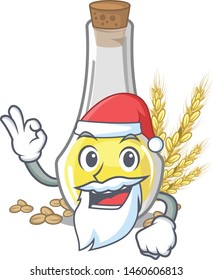 Santa wheat germ oil at cartoon table