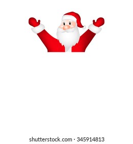 Santa with white banner