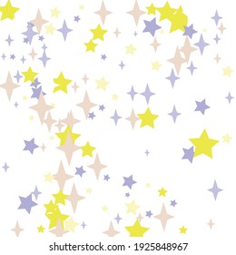 Santa White Print Kids New Year Design Pic. Pastel Stars Mystery Color Magic Winter Composition. Christmas Sky Girl Pink Holiday Ornament. Purple Yellow Children Night Four-pointed Wallpaper.