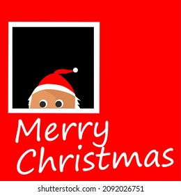 Santa in the window looking at winter