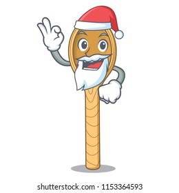 Santa wooden spoon mascot cartoon