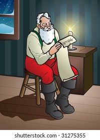Santa working on list