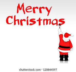 Santa writing Merry Christmas background