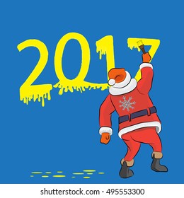 Santa wrote on the wall with a brush