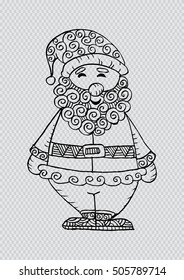  Santa in zentangle style