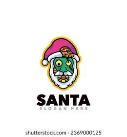 Santa zombie logo mascot design