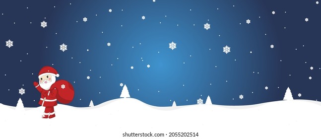 Santa.abstract pastel paper cut illustration of winter landscape with cloud.Winter mountain Christmas landscape and snowflake.Cartoon Santa Claus character,clouds.snow scene   
 backgroun.postal card