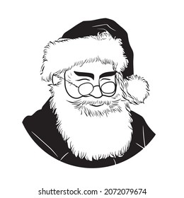 santaclaus illustration black and white vector art