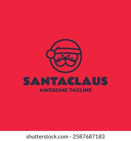 Santaclaus Line Art Logo Template