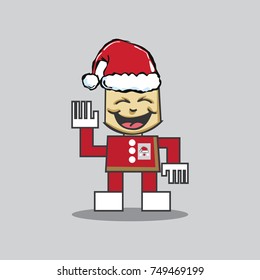 santaclause robot vector illustration