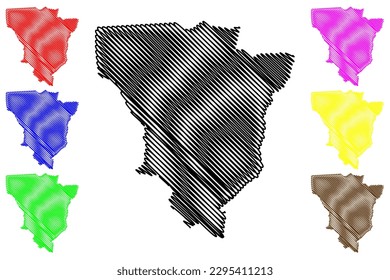 Santana do Acarau municipality (Ceará state, Municipalities of Brazil, Federative Republic of Brazil) map vector illustration, scribble sketch Santana do Acaraú map