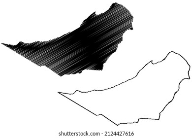 Santana do Ipanema municipality (Alagoas state, Municipalities of Brazil, Federative Republic of Brazil) map vector illustration, scribble sketch Santana do Ipanema map