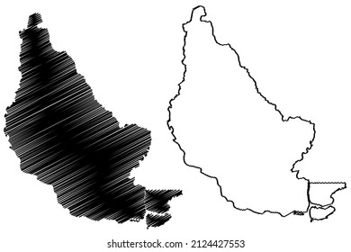 Santana municipality (Amapa state, Municipalities of Brazil, Federative Republic of Brazil) map vector illustration, scribble sketch Santana map
