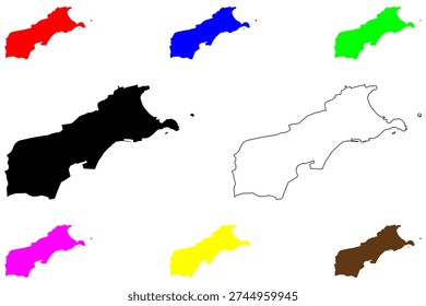 Santander city (Kingdom of Spain) map vector illustration, scribble sketch Santander map