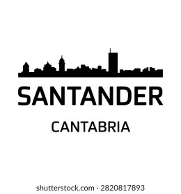Santander cityscape silhouette on a white background