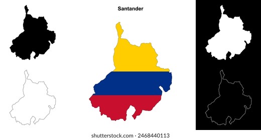 Conjunto de mapas esquemáticos del departamento de Santander