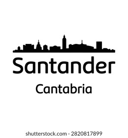Santander Skyline Silhouette With City Name And Region Text
