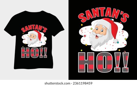 santan's ho Christmas t-shirt design vector templates