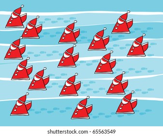 santas background, abstract vector art illustration