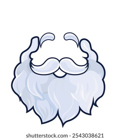 Santa's beard a flat icon. Vector illustration isolated on white background