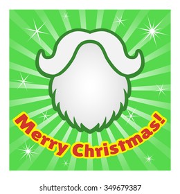 Santa's beard isolated on green background