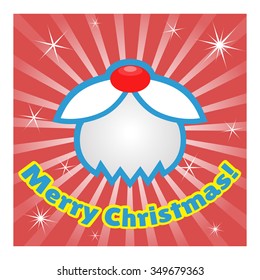 Santa's beard isolated on red background