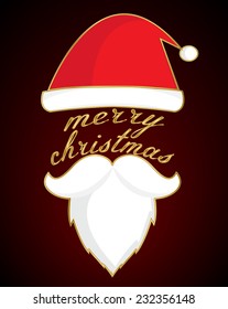 Santa's beard with Merry Christmas .vector
