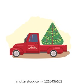 Santa's car with a Christmas tree