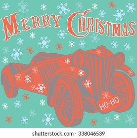 Santa's Car . License plate with text "HO-HO".