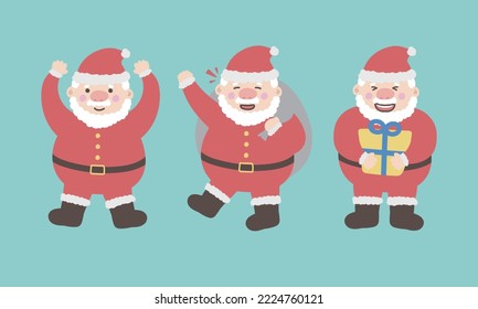 Santa's character stickers include dancing to celebrate the holidays, saying hello, and giving gifts