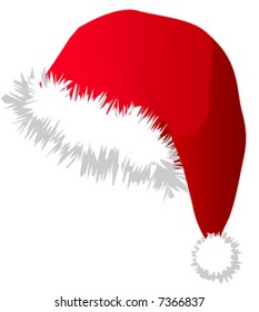 Santa's Christmas Hat Illustration Isolated on White Background (vector)