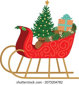 Santa's Christmas Sleigh Vector illustration