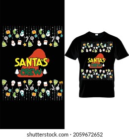 Santa'S crew Christmas T-shrt Design