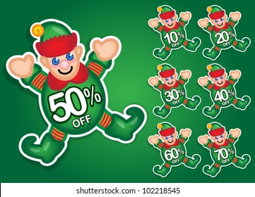Santa's Elf vector discount stickers