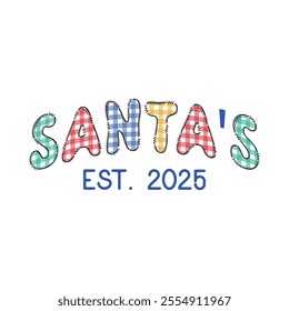 Santa's Est. 2025 graphic vintage design